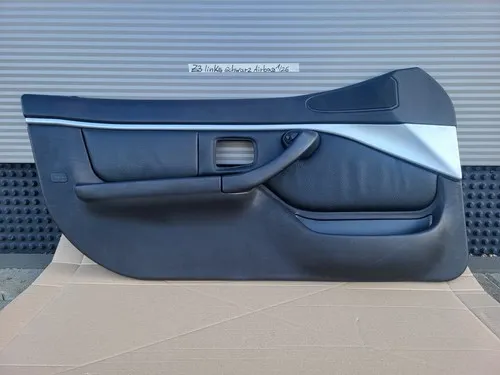 BMW Z3 Tür Verkleidung Leder Schwarz LINKS + Griff + Chrom Leiste Airbag-Klappe