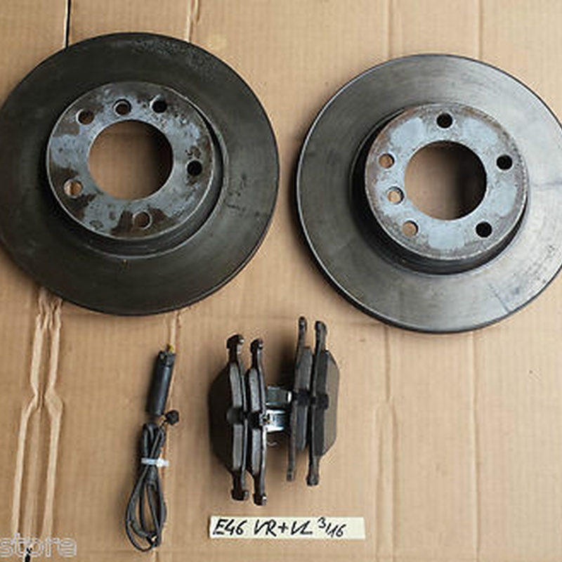 BMW E36  E46 Bremsscheiben VORNE R+L Bremsbeläge + Brems Verschleiß Anzeige