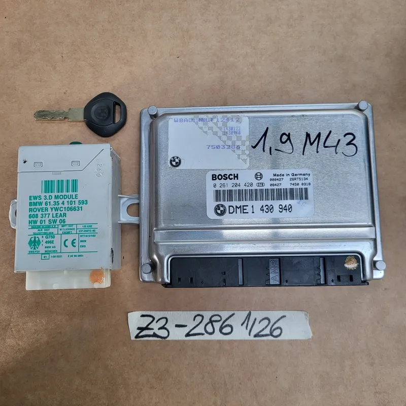BMW Z3 Motorsteuergerät 7503286 Grund Modul 1430940 + EWS 4101593 + Schlüssel