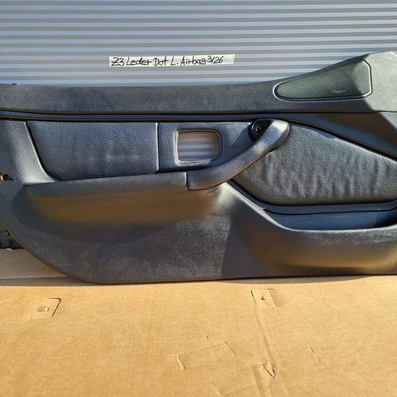 BMW Z3 Roadster Tür Verkleidung Leder Dot Schwarz + Griff LINKS Airbag-Klappe