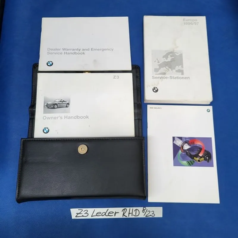 BMW Z3 Roadster Bordmappe Echt Leder  Handbuch Betriebsanleitung Englisch