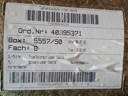 BMW E60 E61 Tür Verkleidung hinten rechts ODER links Leder trüffel braun