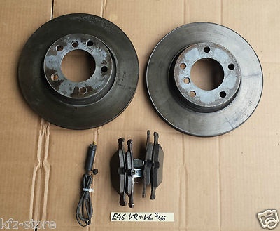 BMW E36  E46 Bremsscheiben VORNE R+L Bremsbeläge + Brems Verschleiß Anzeige