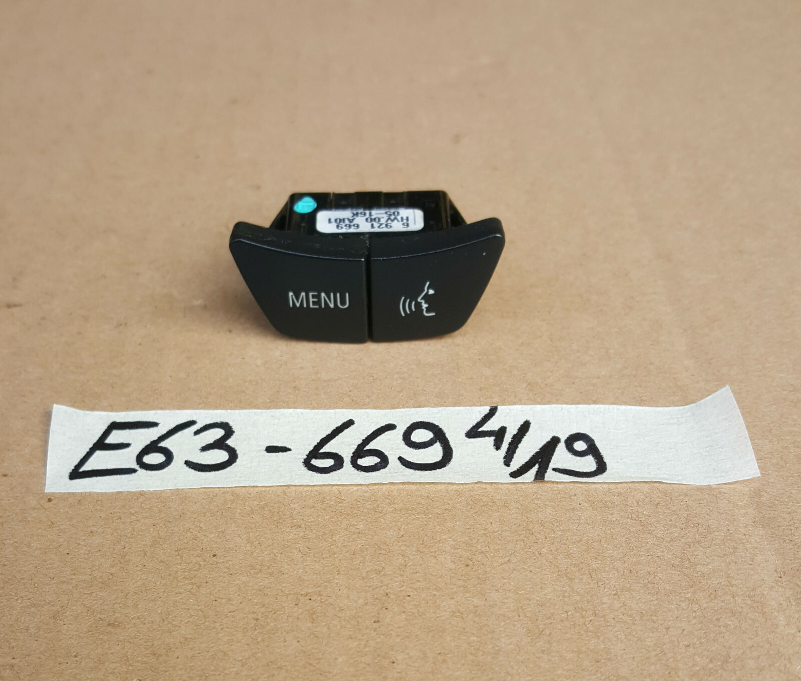 BMW E63 E60 E61 Menü Schalter Sprachsteuerung Navi Taste Menüschalter 6921669 – Bild 1