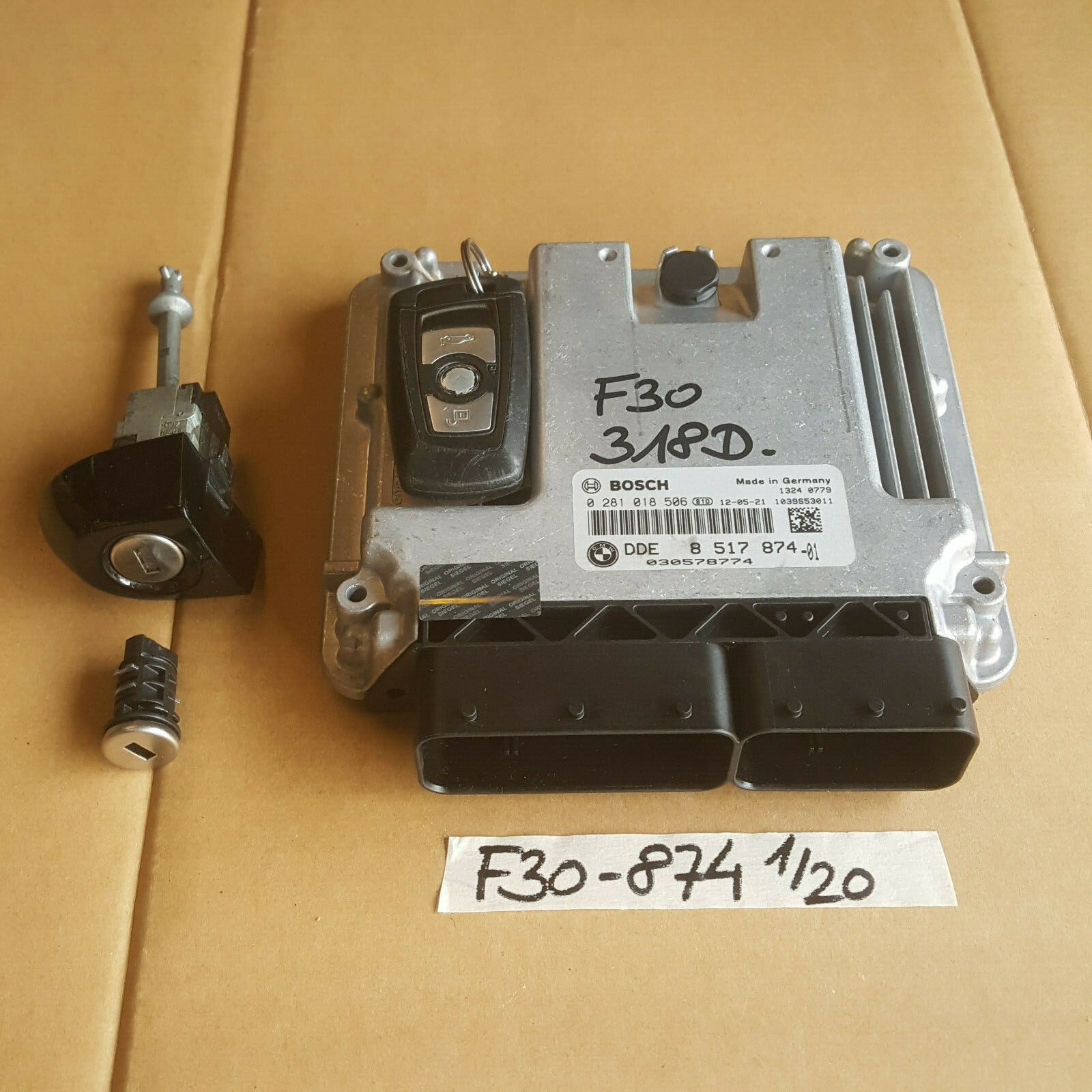 BMW F30 F31 F34 Motor Steuergerät 8517874 Modul 318 Diesel N47 Schlüssel Chip – Bild 1