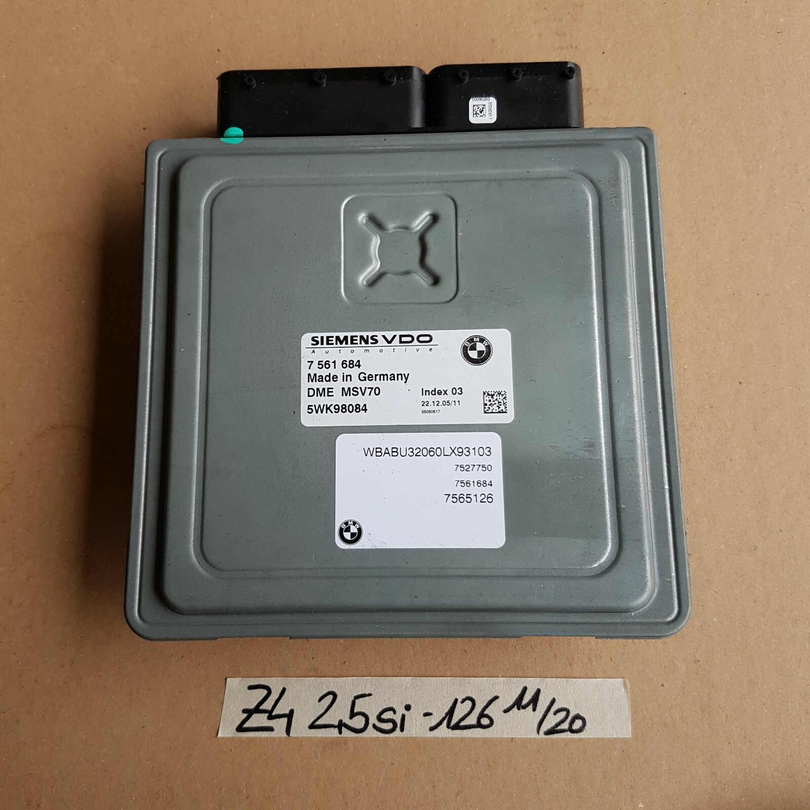 BMW Z4 E85 Motor Steuergerät DME Siemens 7565126 + EWS Modul 6988104 + Schlüssel