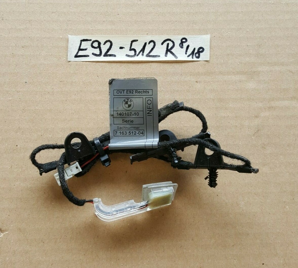 BMW E90 E91 E92 E93 Tür Griff Beleuchtung Lichtpaket RECHTS 7163512 – Bild 1