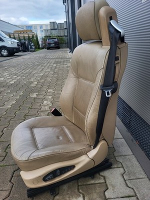 BMW E46 Cabrio Fahrer Sitz elektrisch Leder Beige Memory Funktion Links ABHOLUNG – Bild 4