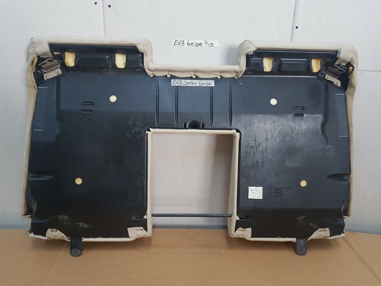 BMW 6er E63 Leder Sitz Rücksitzbank beige Rückbank Oberteil ohne Kopfstützen – Bild 4