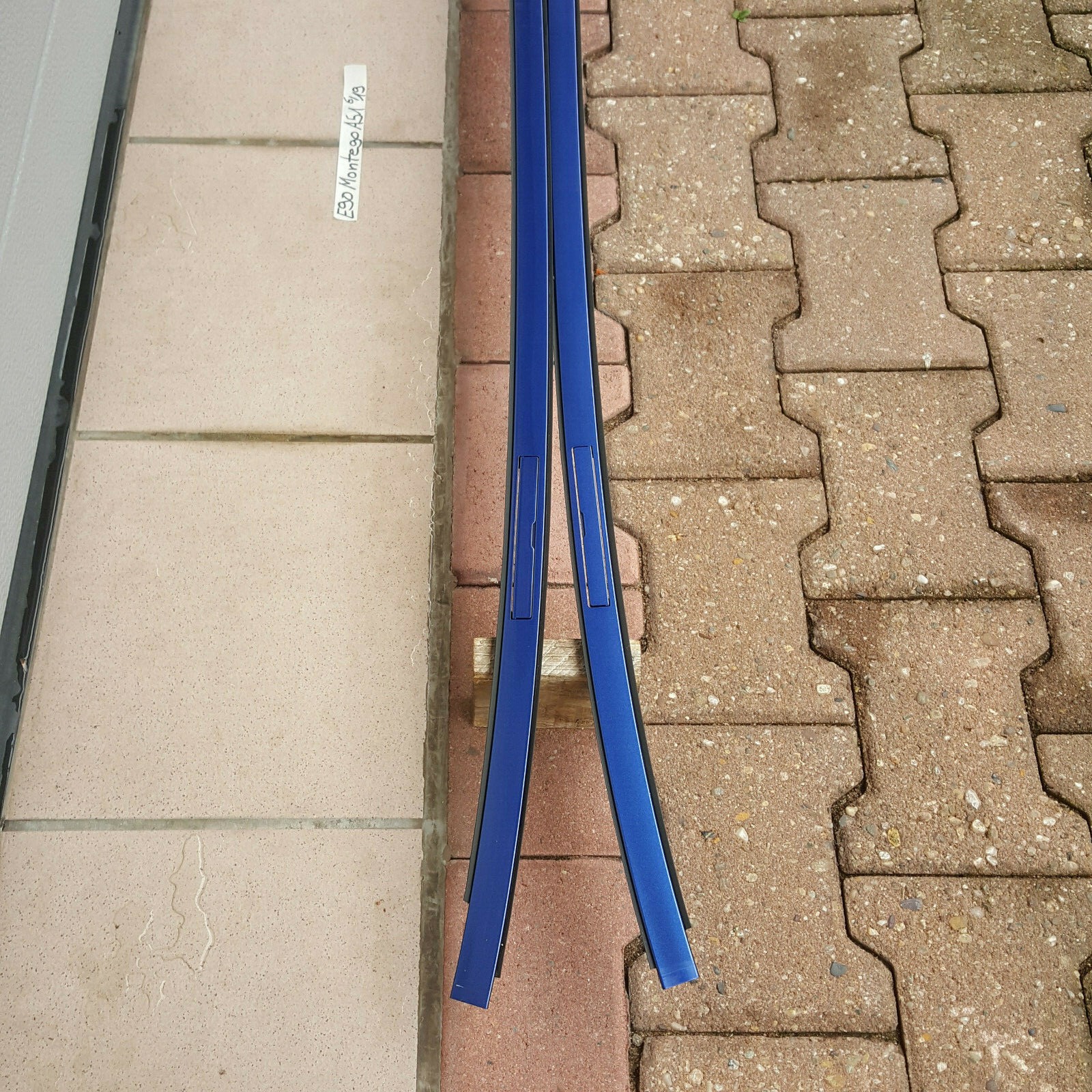 BMW E90 Dach Leiste Dachleisten Zierleisten Dachreling Montego Blau Metallic A51 – Bild 2