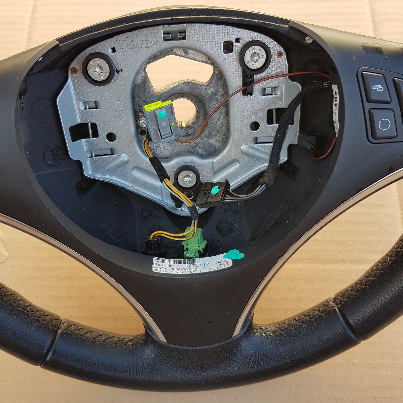 BMW E90 E91 E92 E93 E81 E82 E87 MFL Lenkrad  Multifunktion Leder Lenker 6772147 – Bild 2