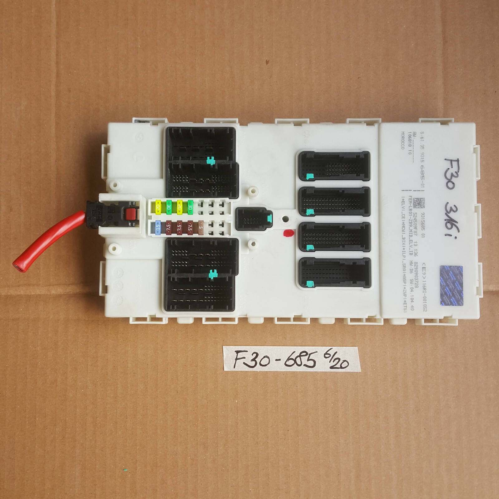 BMW F31 F30 Lear Modul Fussraum Steuergerät  Licht 9315685 – Bild 1