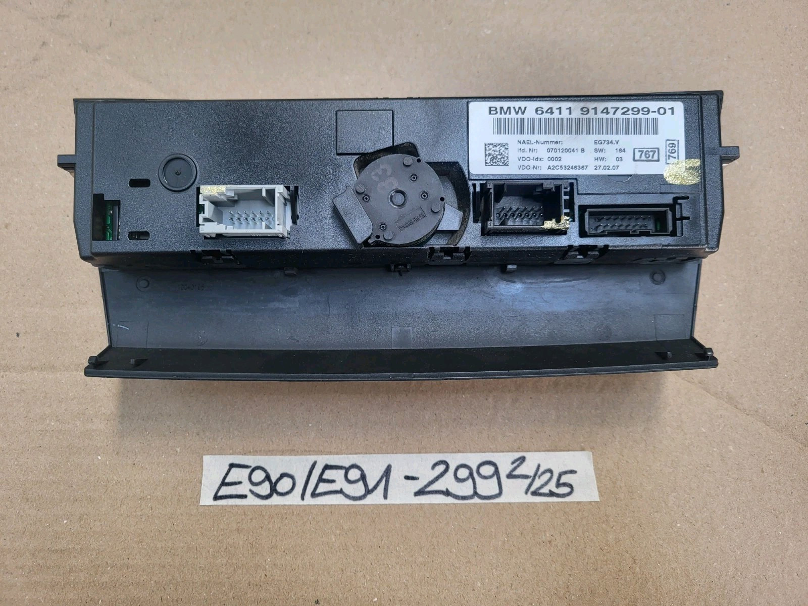 BMW E90 E91 E92 E93 Klimabedienteil mit Chrom Bedienteil Klimaautomatik 9147299 – Bild 2