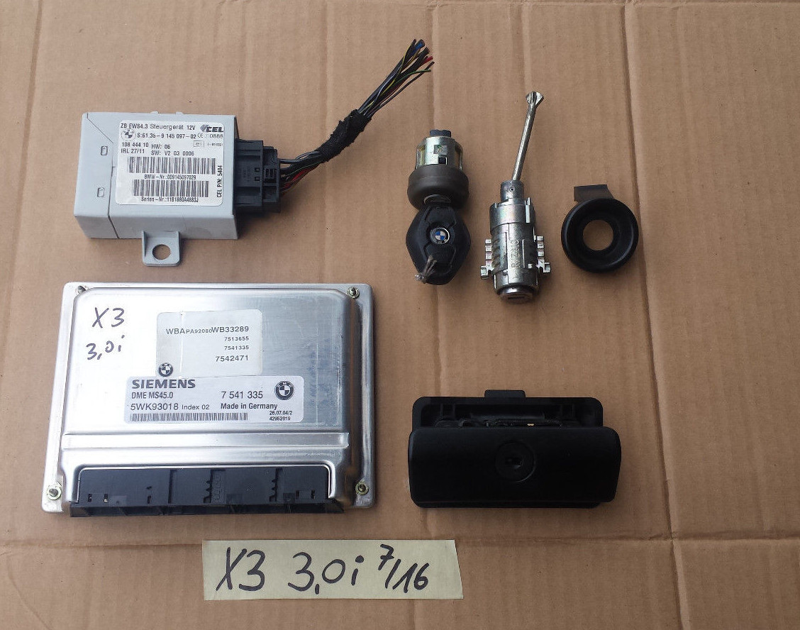 BMW  X3 E83 Motor Steuergerät  Grundsteuergerät 7542471 + EWS + Schlüssel