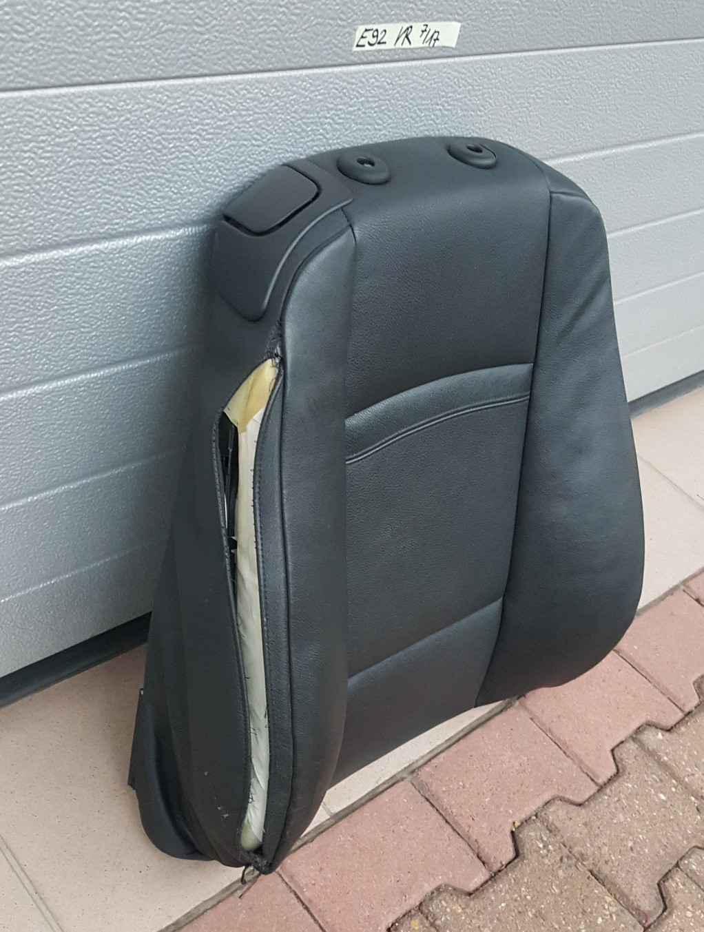 BMW E92 E93 Beifahrer Sitz Rücken Lehne  Leder Bezug Dakota schwarz 9116908