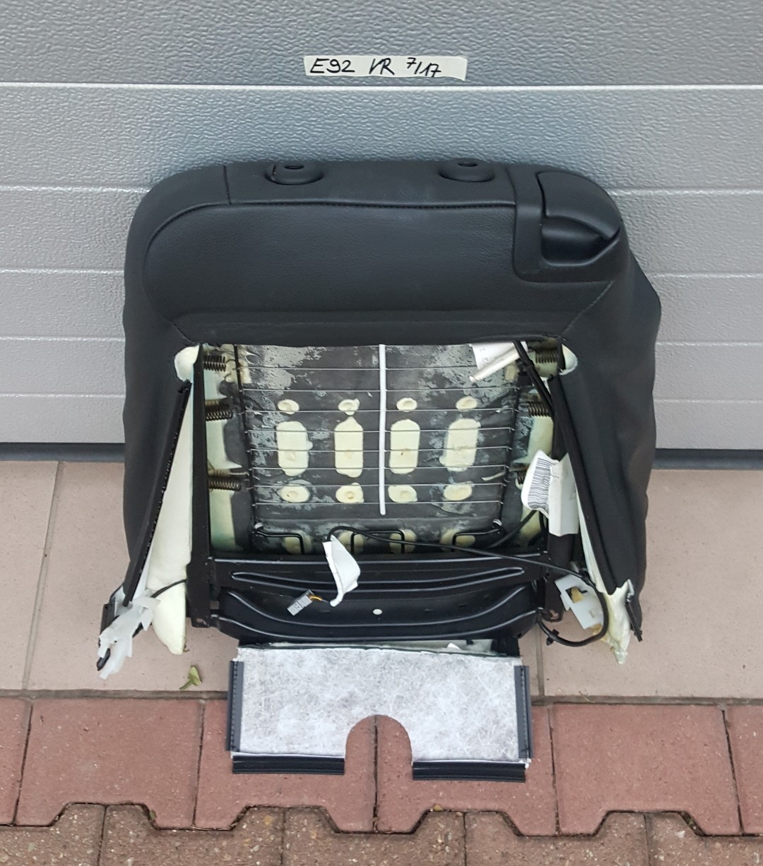 BMW E92 E93 Beifahrer Sitz Rücken Lehne  Leder Bezug Dakota schwarz 9116908