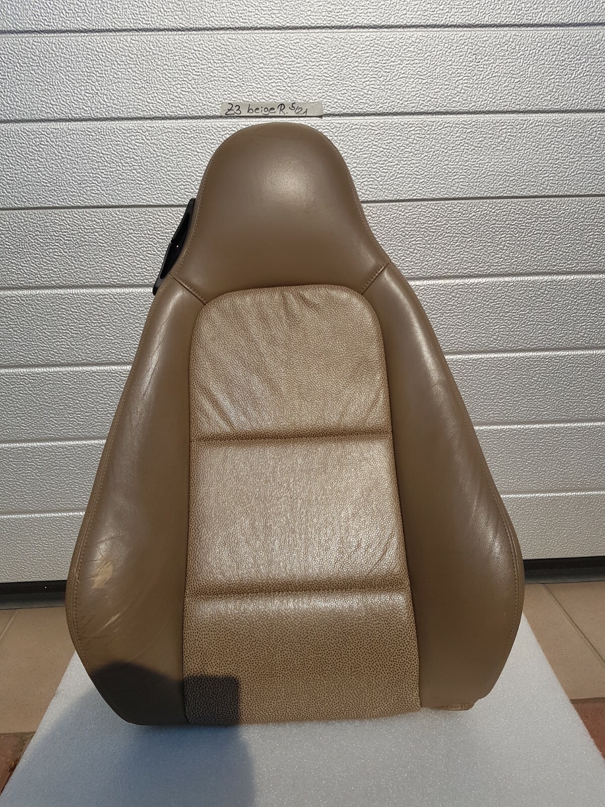 BMW Z3 Bei Fahrer Sitz Oberteil Leder beige Rücken Lehne Polster Teil + Bezug 