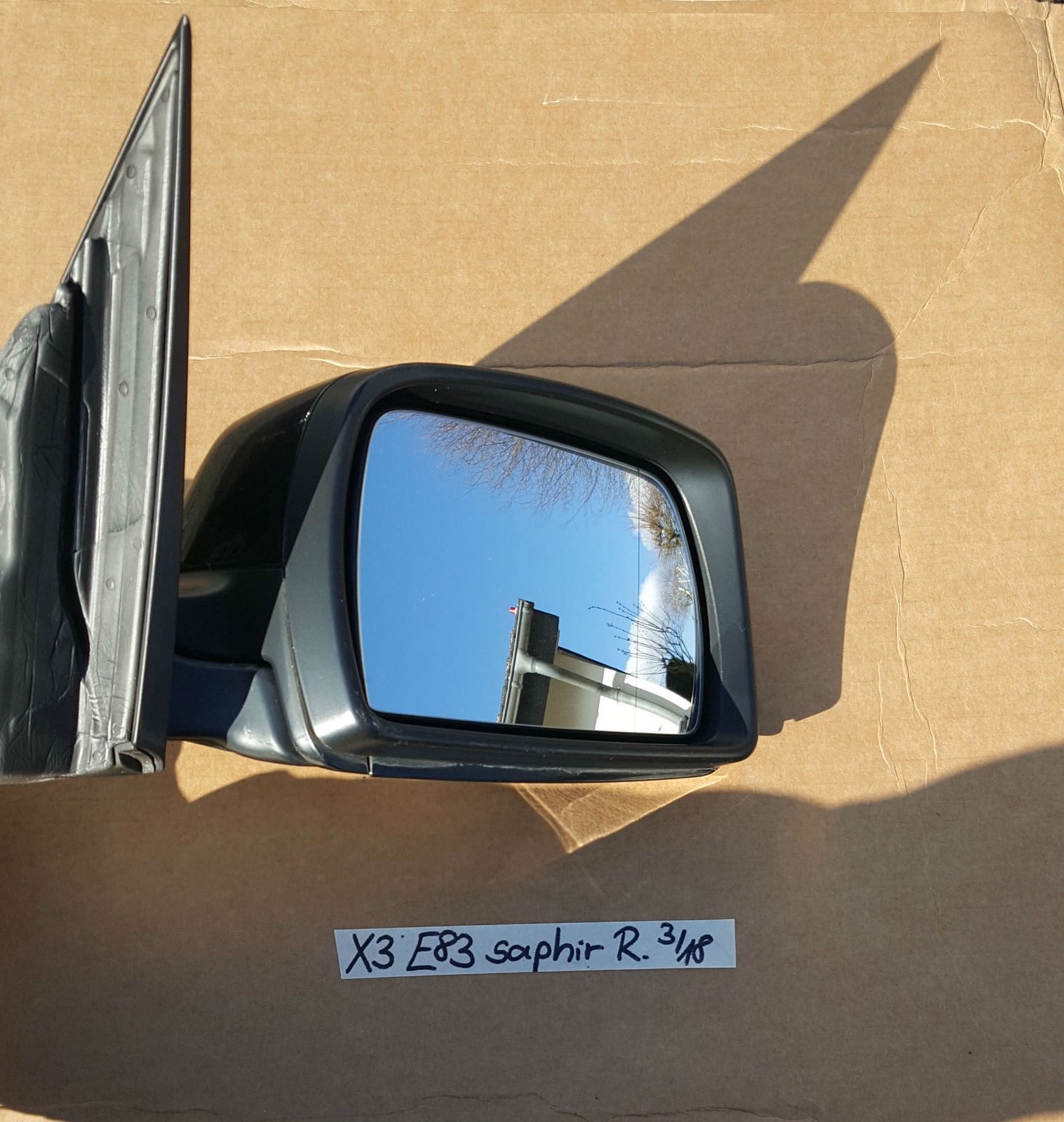 BMW X3 E83 LCI Außenspiegel Seiten Spiegel RECHTS Saphir Schwarz 475   – Bild 3