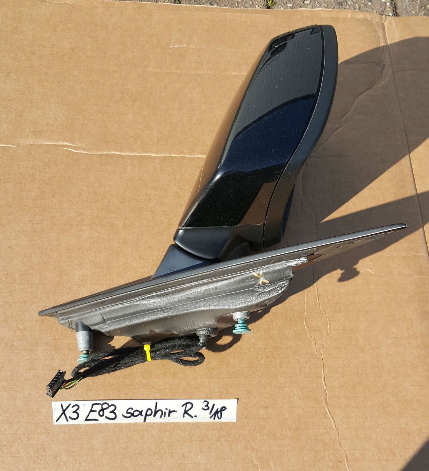 BMW X3 E83 LCI Außenspiegel Seiten Spiegel RECHTS Saphir Schwarz 475   – Bild 4