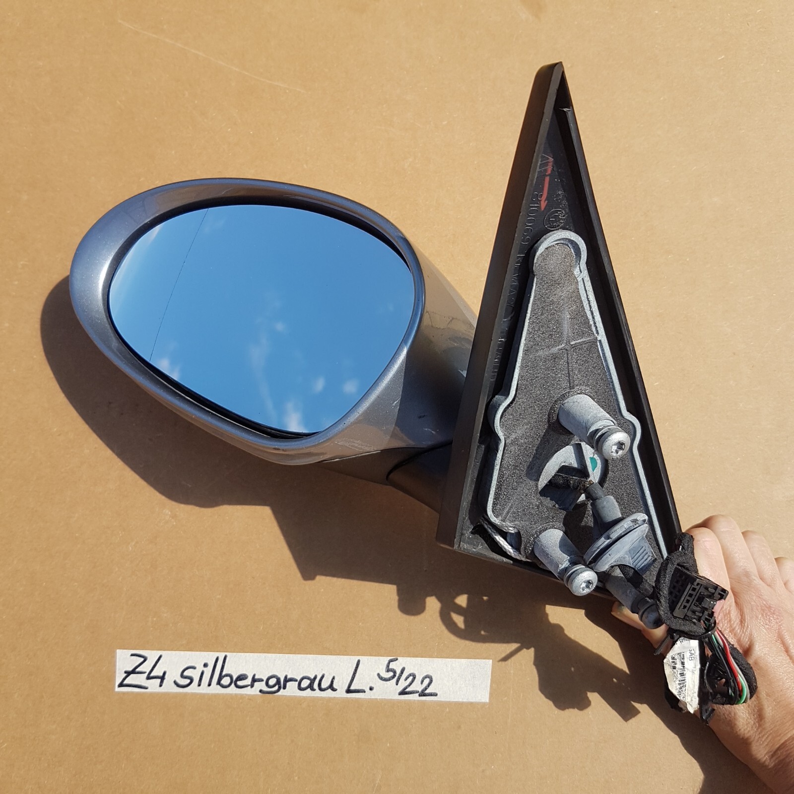 BMW Z4 E85 E86 Seiten Außen Spiegel LINKS silber grau Metallic A08 