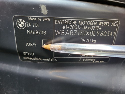 Original BMW Z4 E85 E86 Haube Frontklappe Motorhaube Monaco Blau  A35 ABHOLUNG 