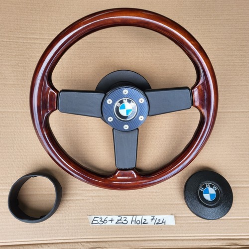 BMW E30 + Z1  + Z3 Holz Lenkrad mit Leder / Classic Lenker – Bild 1