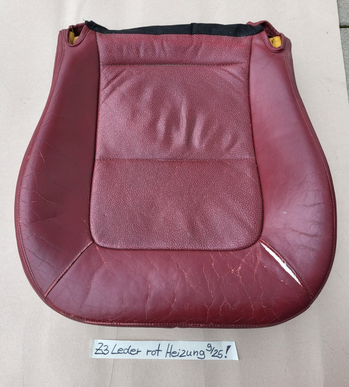 BMW Z3 Roadster Fahrer Sitz Unterteil Leder rot Bezug + Polster + Sitzheizung  – Bild 1