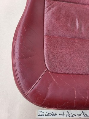BMW Z3 Roadster Fahrer Sitz Unterteil Leder rot Bezug + Polster + Sitzheizung  – Bild 4