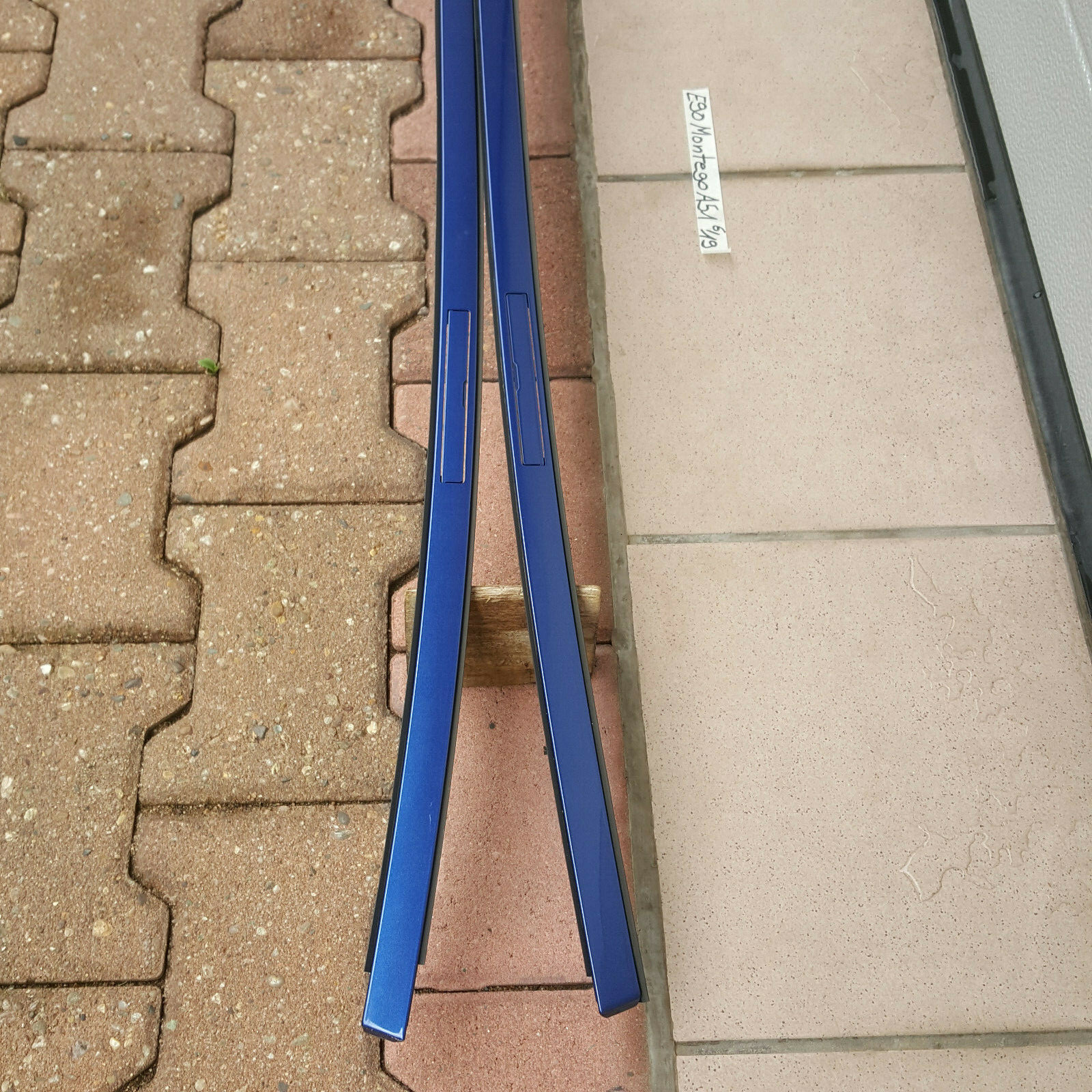 BMW E90 Dach Leiste Dachleisten Zierleisten Dachreling Montego Blau Metallic A51