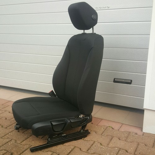 BMW F30 F31 F34 Fahrer Sitz Stoff schwarz grau anthrazit mit Airbag  VORNE LINKS