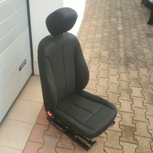 BMW F30 F31 F34 Fahrer Sitz Stoff schwarz grau anthrazit mit Airbag  VORNE LINKS