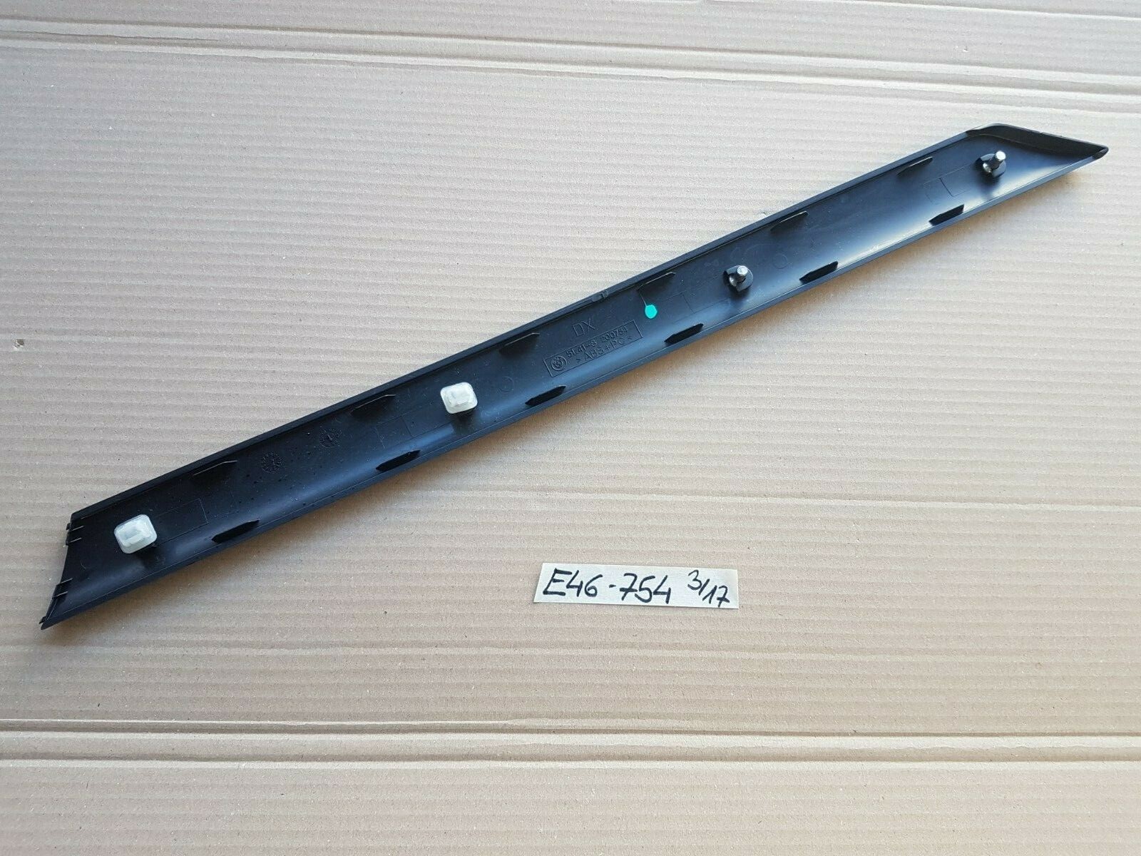 BMW E46 Limo Holz Tür Leiste innen HINTEN RECHTS Verkleidung schwarz 8200754