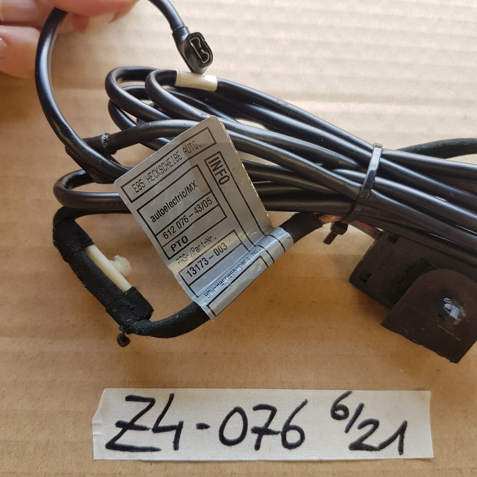 Original BMW Z4 E85 Roadster Kabel für heizbare Heckscheibe im Verdeck 612076