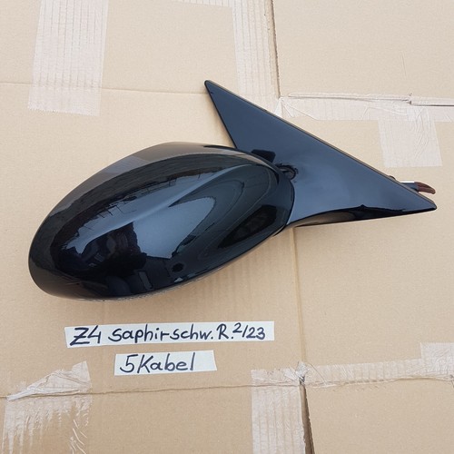BMW Z4 E85 Seiten Außen Spiegel + Motor RECHTS black saphir schwarz shadow line  – Bild 1