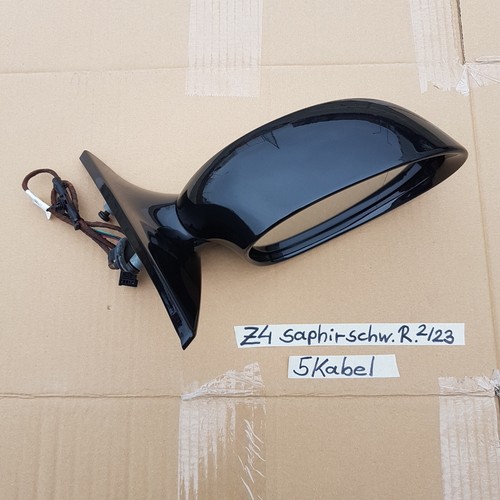 BMW Z4 E85 Seiten Außen Spiegel + Motor RECHTS black saphir schwarz shadow line  – Bild 2
