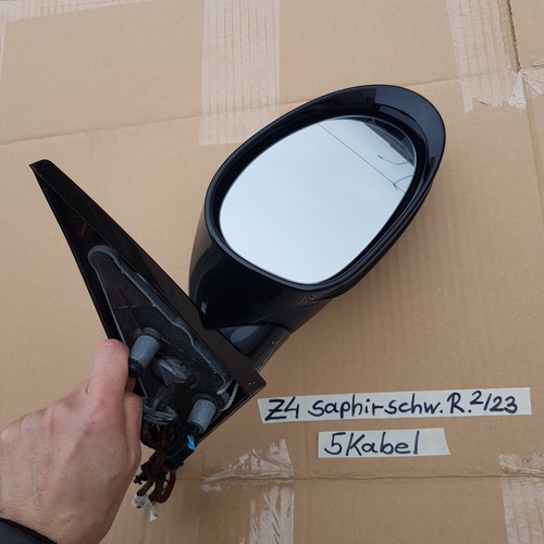 BMW Z4 E85 Seiten Außen Spiegel + Motor RECHTS black saphir schwarz shadow line  – Bild 3