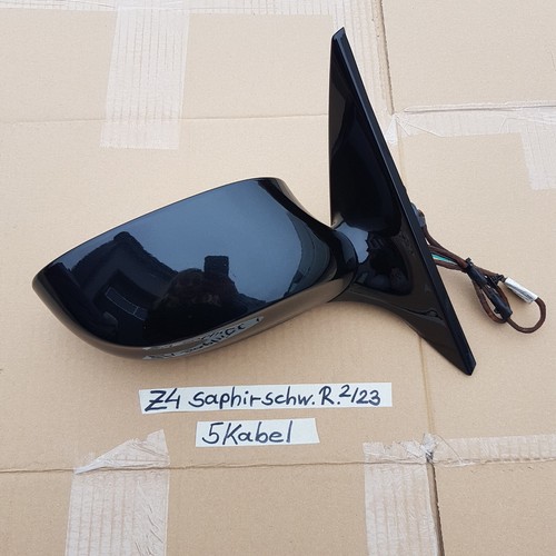 BMW Z4 E85 Seiten Außen Spiegel + Motor RECHTS black saphir schwarz shadow line  – Bild 4