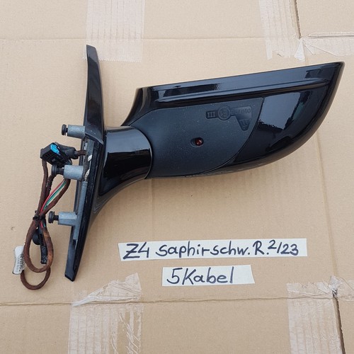 BMW Z4 E85 Seiten Außen Spiegel + Motor RECHTS black saphir schwarz shadow line  – Bild 5
