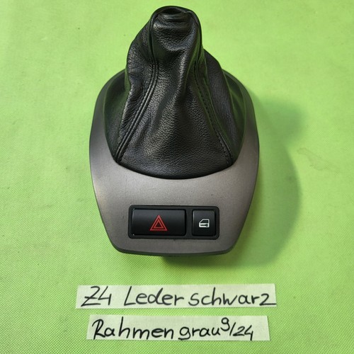 BMW Z4 E85 Schaltsack Leder Manschette Black Blende Schaltkulisse Grau 7026221  – Bild 1