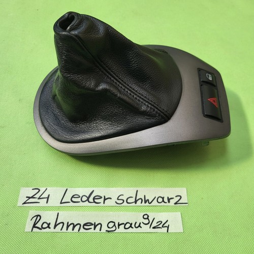 BMW Z4 E85 Schaltsack Leder Manschette Black Blende Schaltkulisse Grau 7026221  – Bild 2
