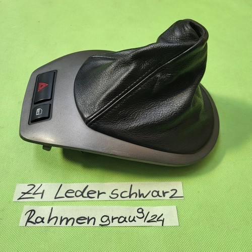BMW Z4 E85 Schaltsack Leder Manschette Black Blende Schaltkulisse Grau 7026221  – Bild 4