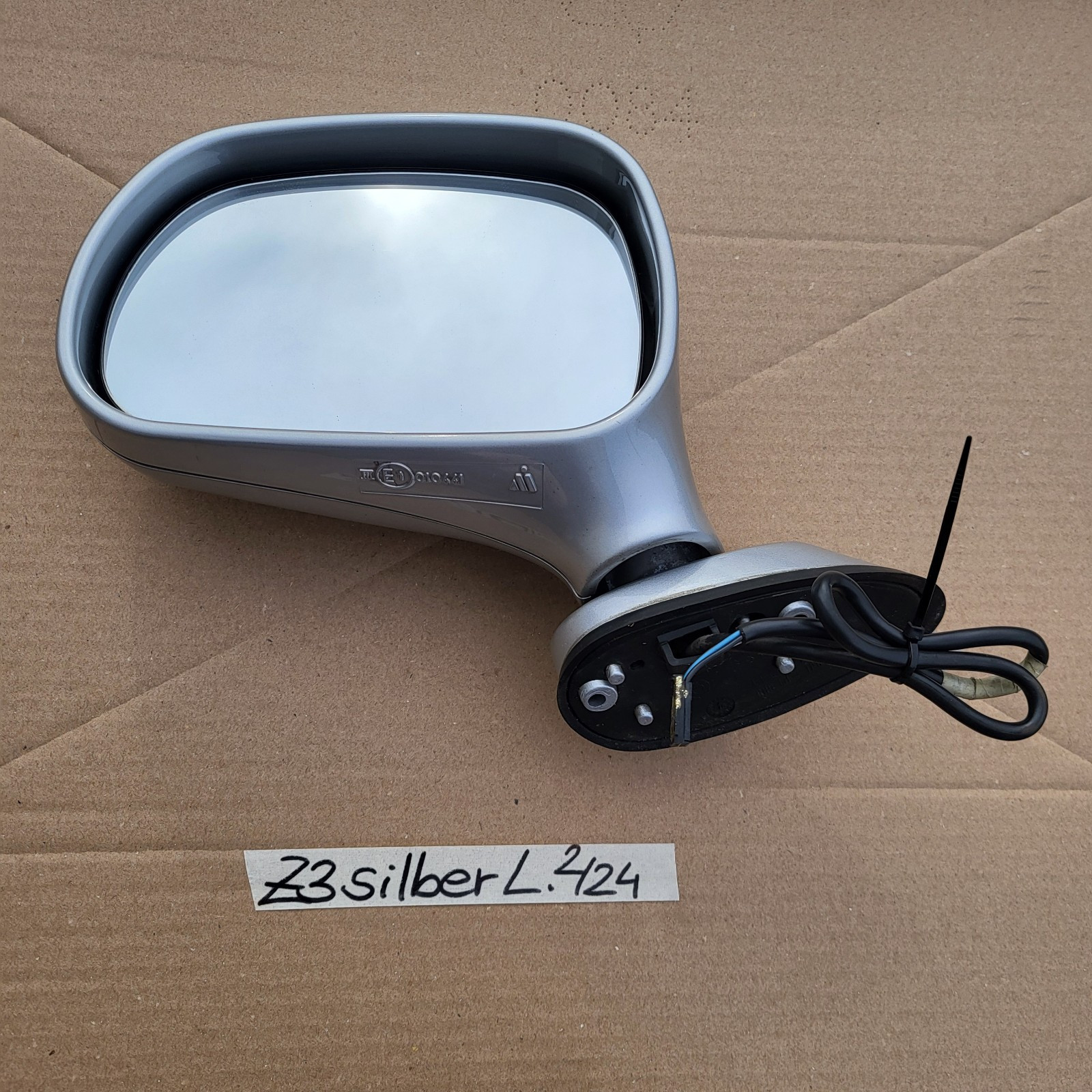 BMW Z3 Roadster Seiten Außen Spiegel Glas + Motor LINKS Titan Silber Metallic  – Bild 2
