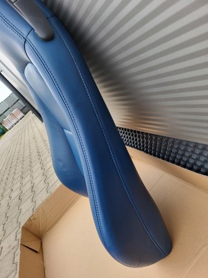 BMW Z3 Roadster Fahrer Sitz Oberteil Leder blau Rückenlehne Bezug  Polster LINKS – Bild 7