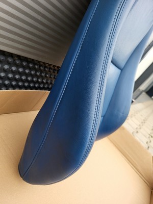 BMW Z3 Roadster Fahrer Sitz Oberteil Leder blau Rückenlehne Bezug  Polster LINKS – Bild 9