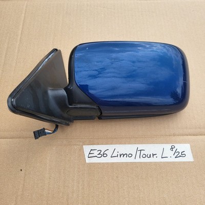 BMW E36 Limousine Touring Außen Seiten Spiegel Blau + Motor OHNE Spiegelglas – Bild 1