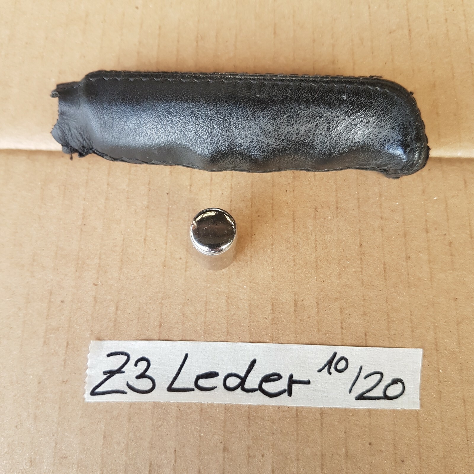 BMW Z3 Roadster + Coupe Leder Griff für Handbremse mit Chrom Knopf