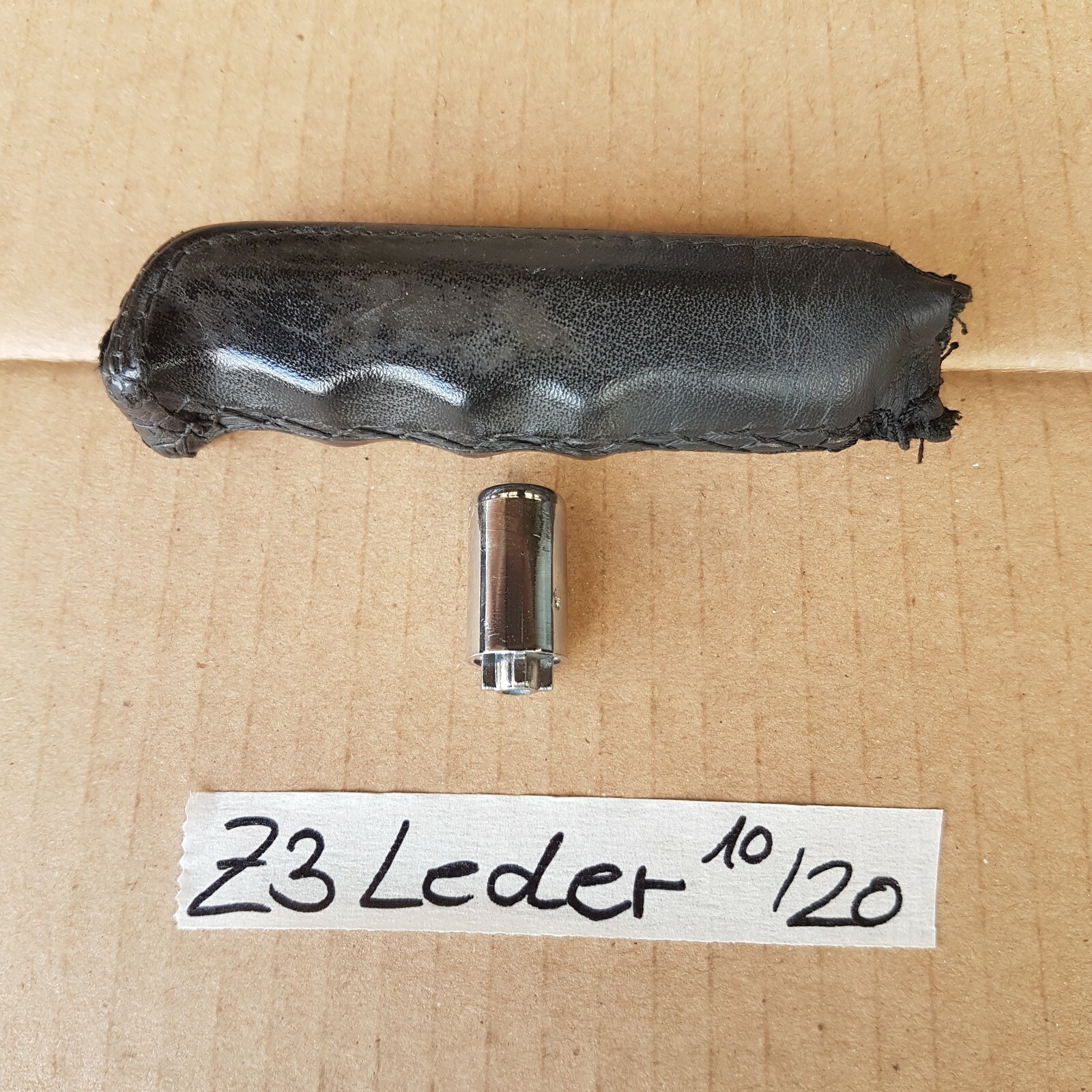 BMW Z3 Roadster + Coupe Leder Griff für Handbremse mit Chrom Knopf