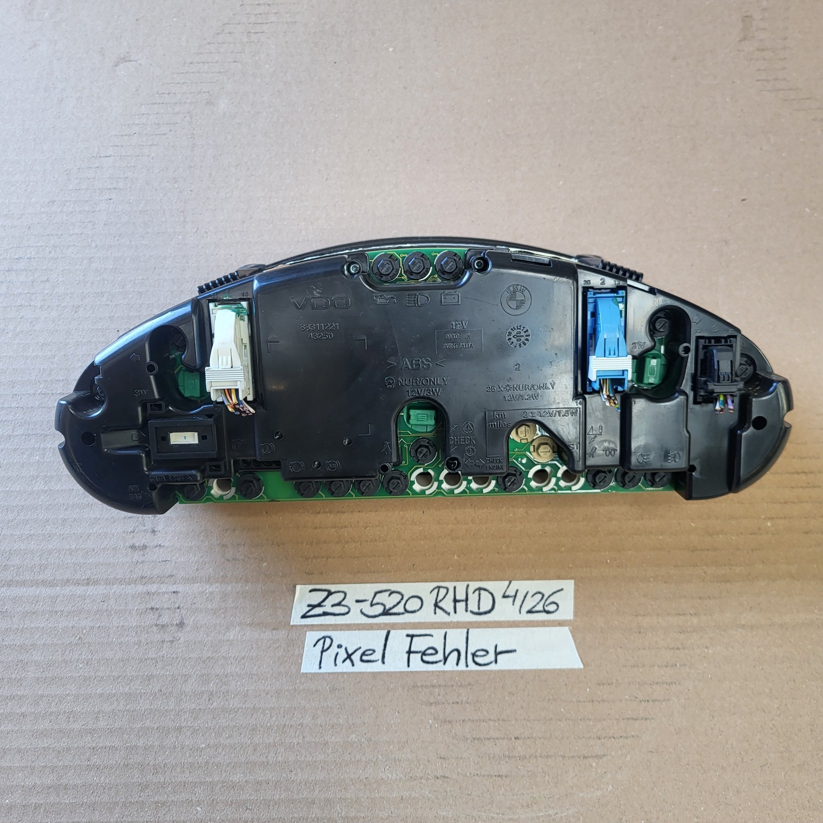 BMW Z3 Roadster Meilen Tacho Scheibe Instrument Tachometer 6901520 Pixel Fehler