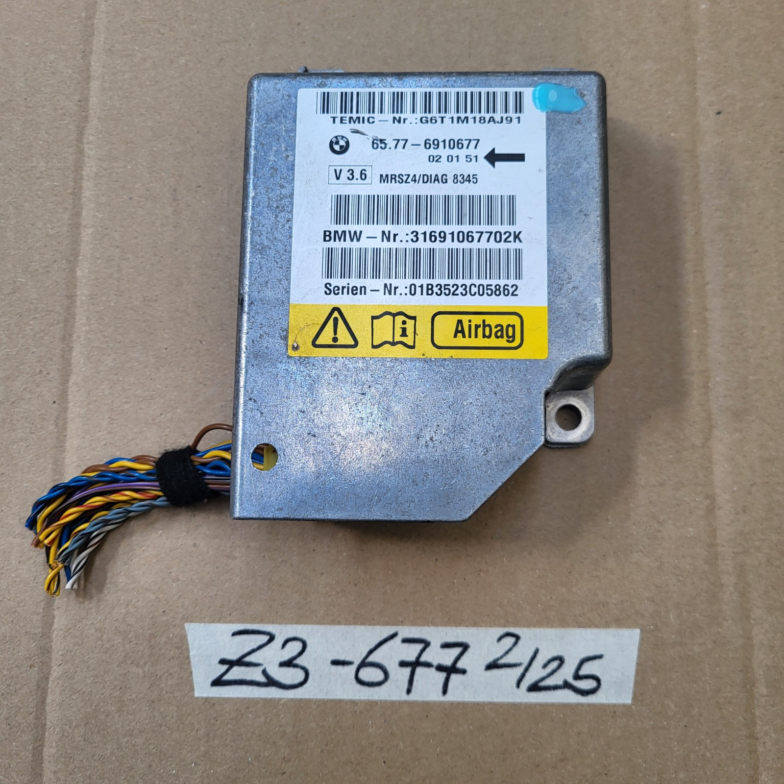 BMW Z3 Roadster Facelift Steuergerät Airbag Sensor AB Modul 6910677 ABHOLUNG 