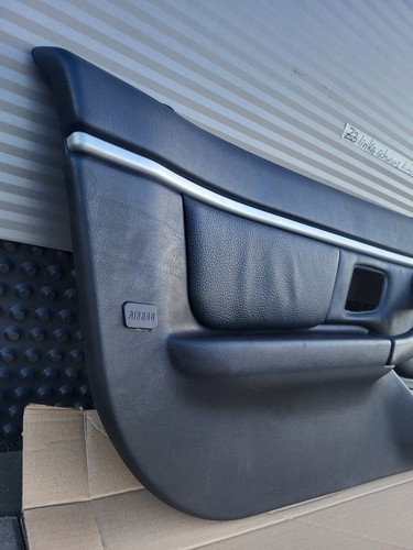 BMW Z3 Tür Verkleidung Leder Schwarz LINKS + Griff + Chrom Leiste Airbag-Klappe